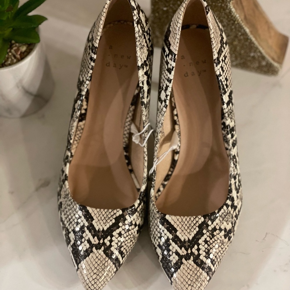 Snake print heels